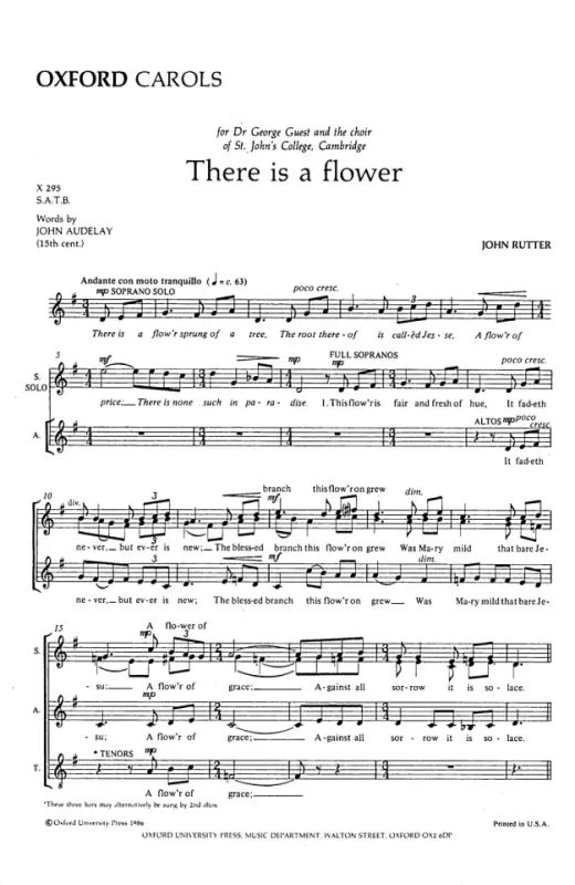 John Rutter - There is a flower