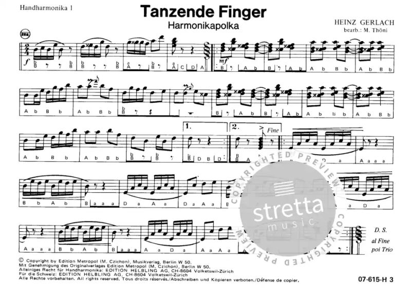 Heinz Gerlach Tanzende Finger Noten für Akkordeon 347