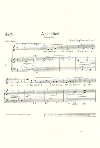 Rudolf Stephan - Abendlied