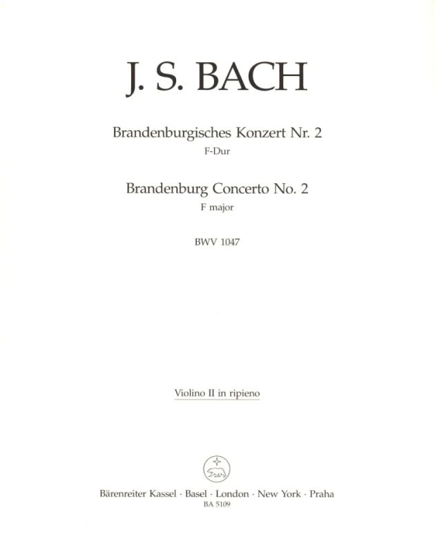 Brandenburg Concerto no. in F major BWV 1047 from Johann Sebastian Bach  buy now in the Stretta sheet music shop