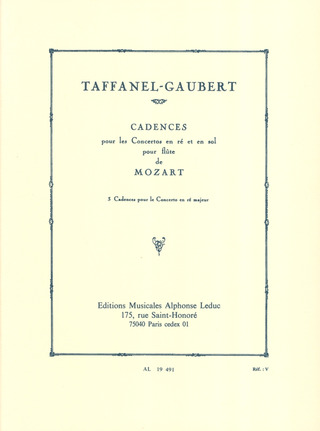 Wolfgang Amadeus Mozart: 3 Cadences Pour Le Concerto