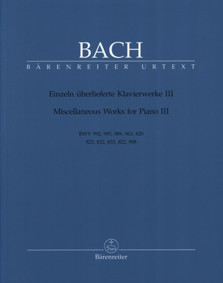 Johann Sebastian Bach: Miscellaneous Works for Piano III