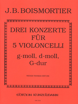 Joseph Bodin de Boismortier - Drei Konzerte für 5 Violoncelli