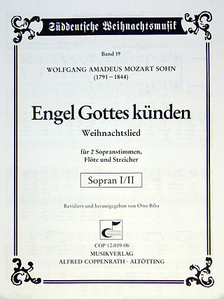 Franz Xaver Mozart: Engel Gottes künden