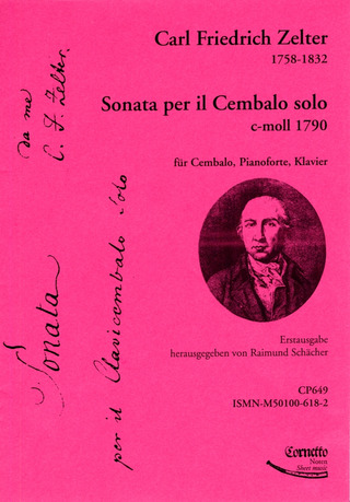 Carl Friedrich Zelter - Sonata per il Cembalo solo c-Moll