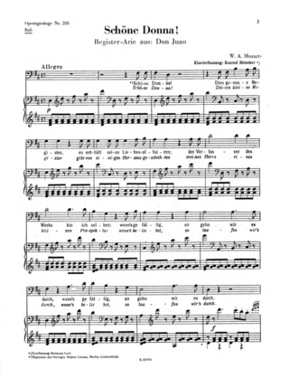 Wolfgang Amadeus Mozart - Schöne Donna. (Don Giovanni)