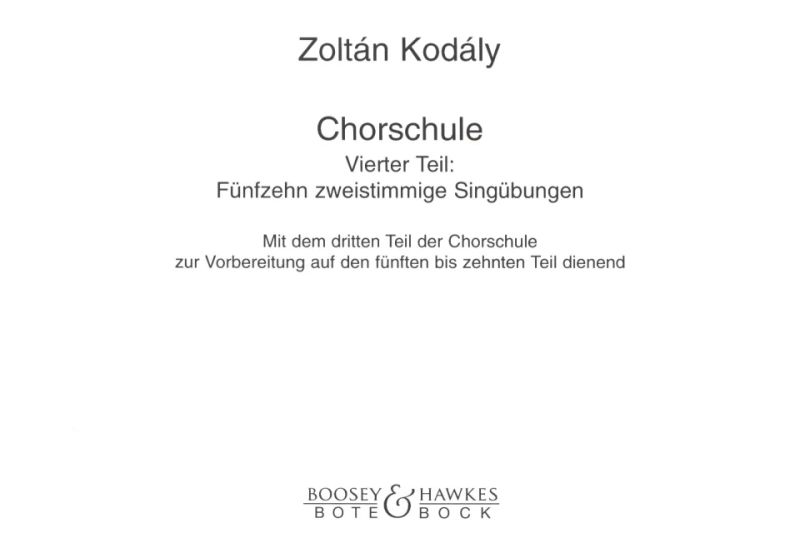 Zoltán Kodály - Chorschule 4