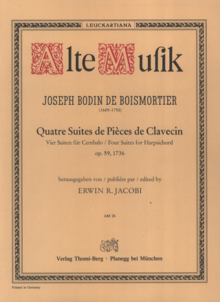 Joseph Bodin de Boismortier - Quatre Suites de Pièces de Clavecin op. 59