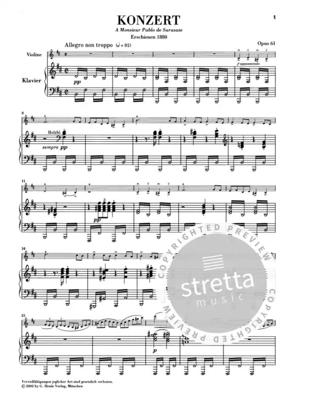 Violin Concerto no. 3 minor op. 61 from Camille Saint-Saëns | buy now in the Stretta sheet shop