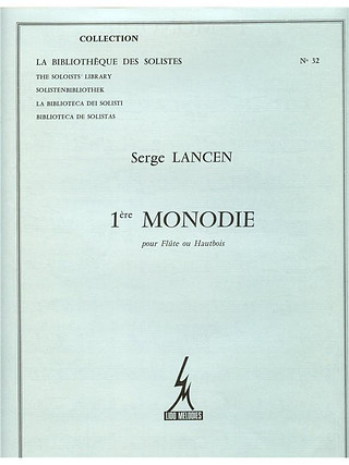 Serge Lancen - 1ere Monodie Ou Hautbois Seul Lm032 Flute Solo