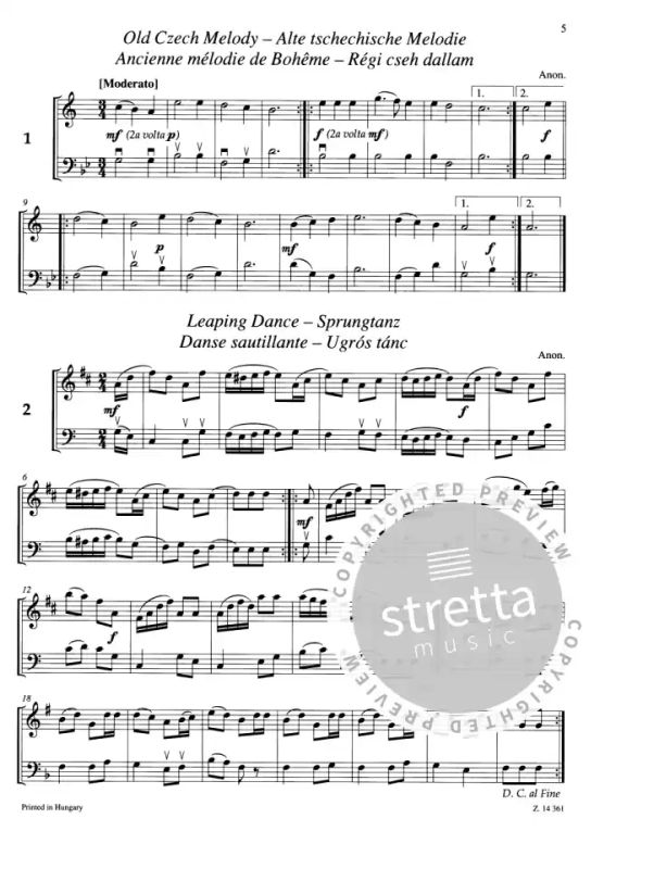 Duos für Klarinette und Fagott (oder Violoncello) für Anfänger (1)