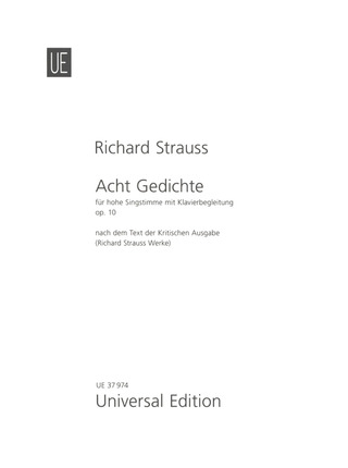 Richard Strauss: Acht Gedichte op. 10 TrV 141