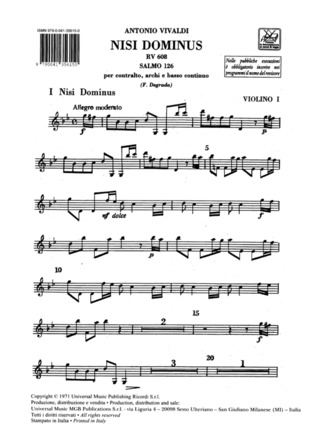 Antonio Vivaldi - Nisi Dominus. Salmo 126 Rv 608