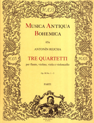 Anton Reicha: Drei Quartette Nr. 1-3 g-Moll, C-Dur, G-Dur op. 98