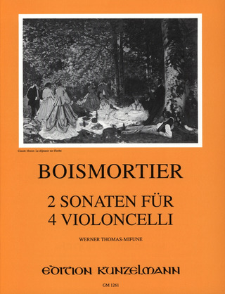 Joseph Bodin de Boismortier: Zwei Sonaten für 4 Violoncelli a-moll, d-moll