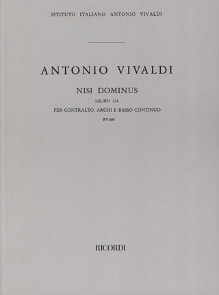 Antonio Vivaldi - Nisi Dominus. Salmo 126 Per C. E Orch. Rv 608