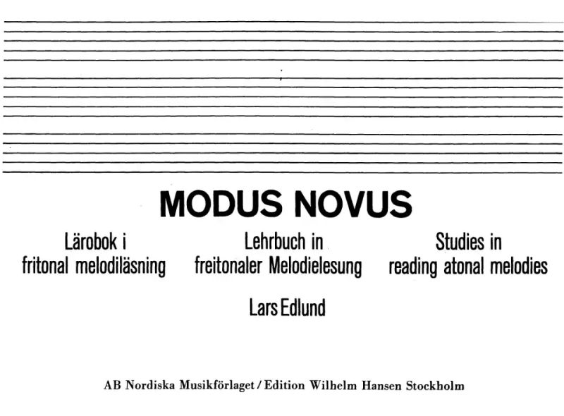 Modus novus de Lars Edlund acheter dans le magasin de partitions de Stretta