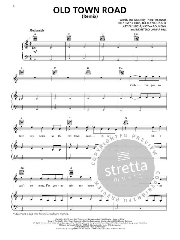 Old Town Road Remix Buy Now In Stretta Sheet Music Shop