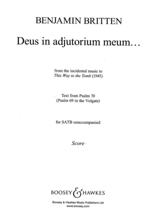 Benjamin Britten - Deus in adjutorium meum... (1945)