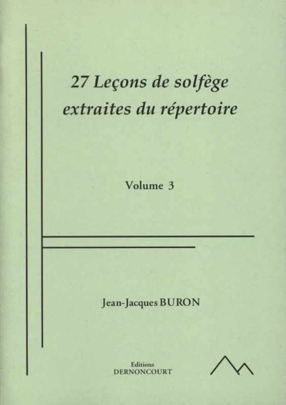 Jean-Jacques Buron: 27 Leçons de solfège extraites du répertoire 3 – sans accompagnement (0)