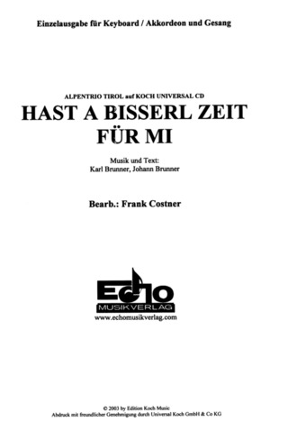 Karl Brunner y otros. - Hast a bisserl Zeit für mi