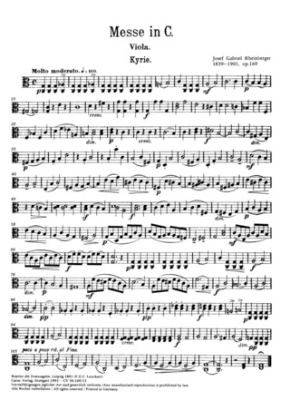 Josef Rheinberger - Missa in C C-Dur op. 169 (1891)