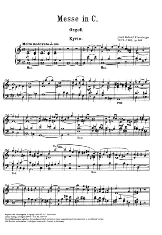Josef Rheinberger - Missa in C C-Dur op. 169 (1891)