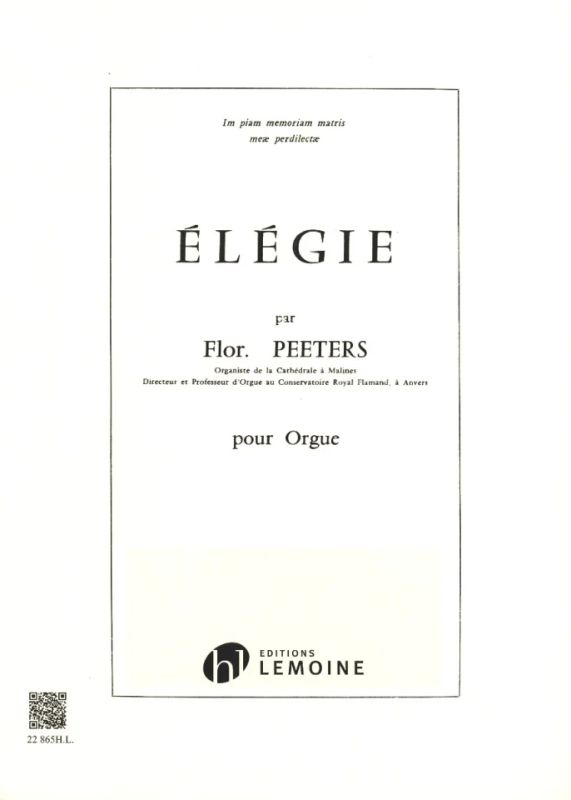 Flor Peeters - Elégie Op.38
