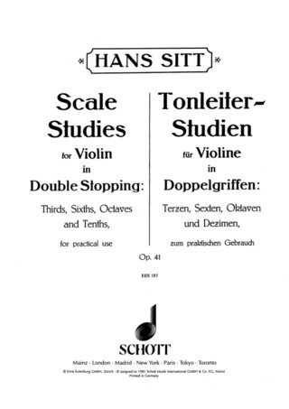 Hans Sitt - Tonleiterstudien op. 41