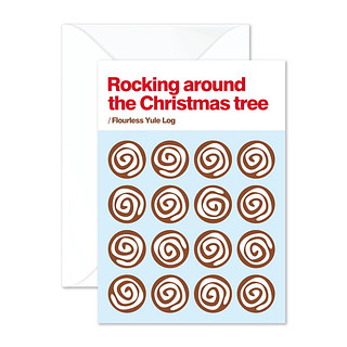Merry Little Flourless Yule Log Christmas Card