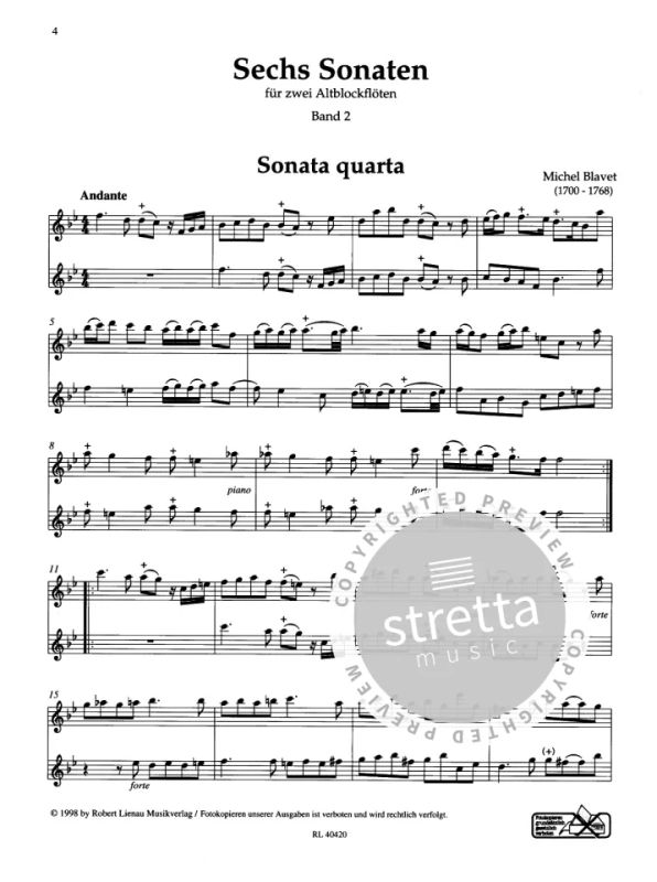 Michel Blavet - Sechs Sonaten 2 (1)