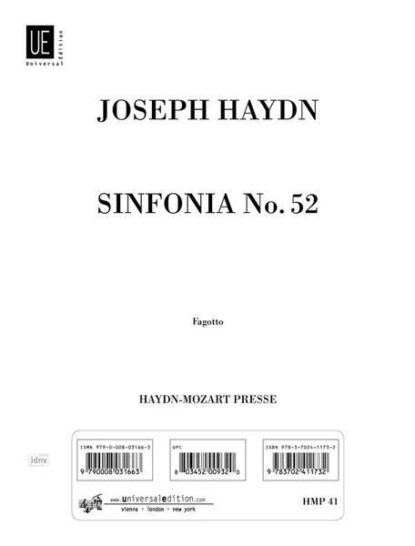 Joseph Haydn: Sinfonia Nr. 52 für Orchester c-Moll Hob. I:52 (1771-1774) (0)