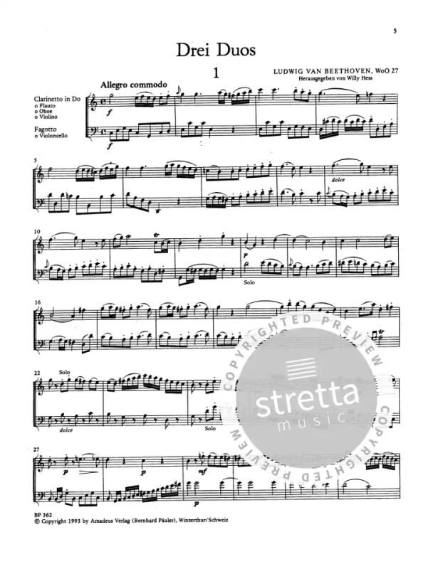 Ludwig van Beethoven - Drei Duos WoO27 (1)