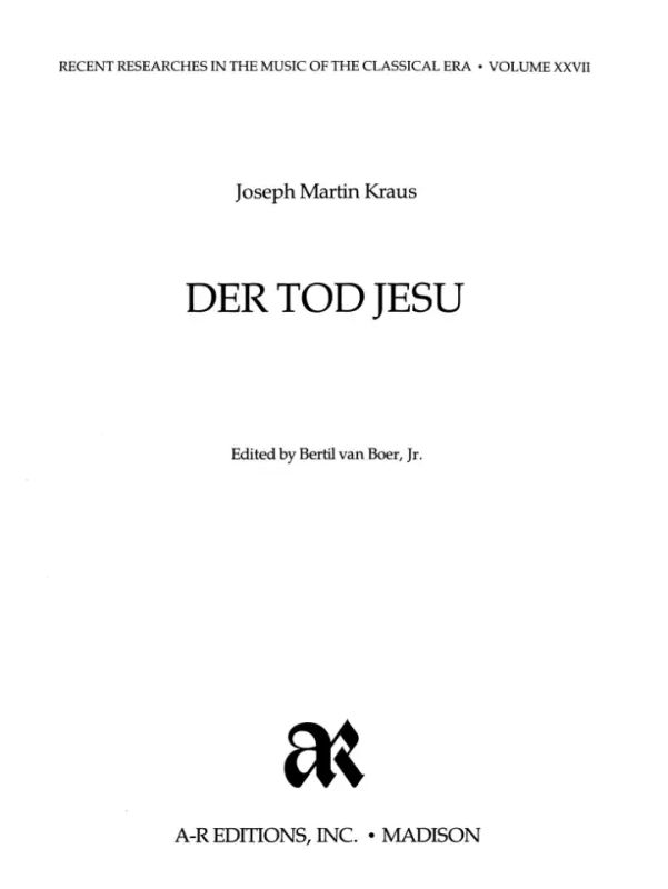 Joseph Martin Kraus - Der Tod Jesu (0)