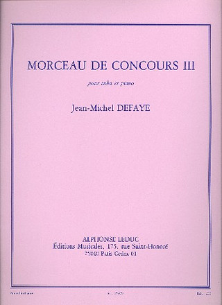 Jean-Michel Defaye - Morceau De Concours Iii