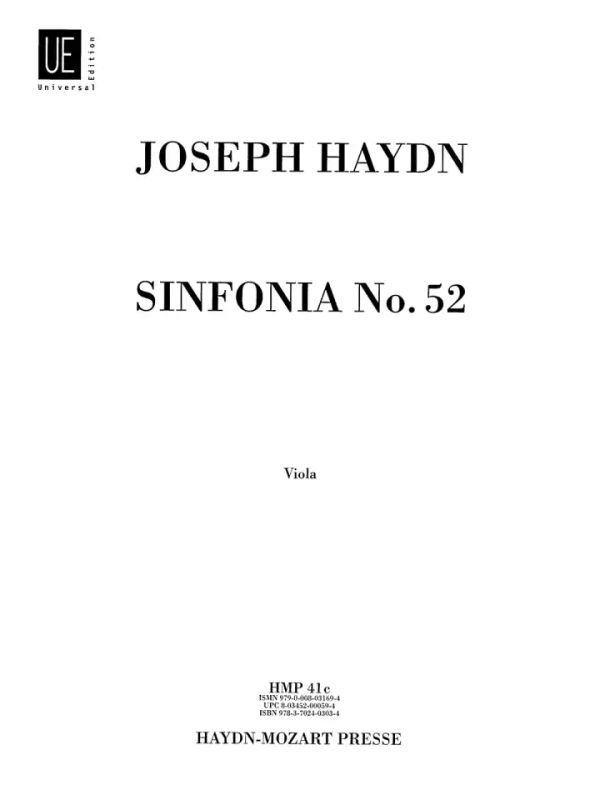 Joseph Haydn - Symphony No. 52 in C minor Hob. I:52