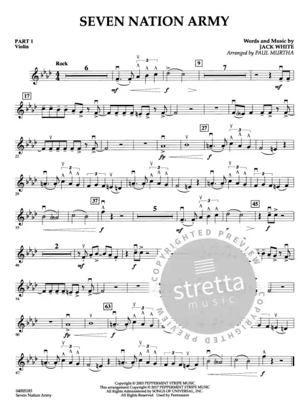 Seven Nation Army From Jack White Buy Now In Stretta Sheet Music Shop