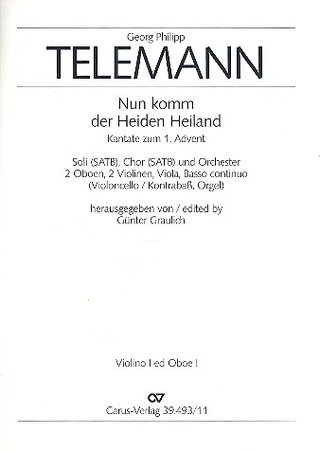 Georg Philipp Telemann: Nun komm, der Heiden Heiland TVWV 1:1178