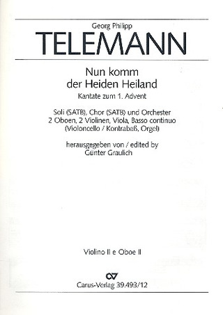 Georg Philipp Telemann: Nun komm, der Heiden Heiland TVWV 1:1178