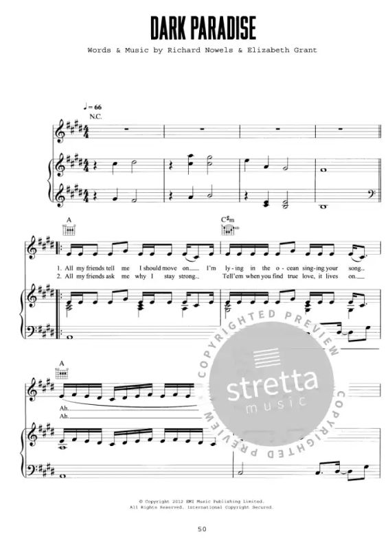 Born To Die The Paradise Edition From Rey Lana Del Buy Now In Stretta Sheet Music Shop