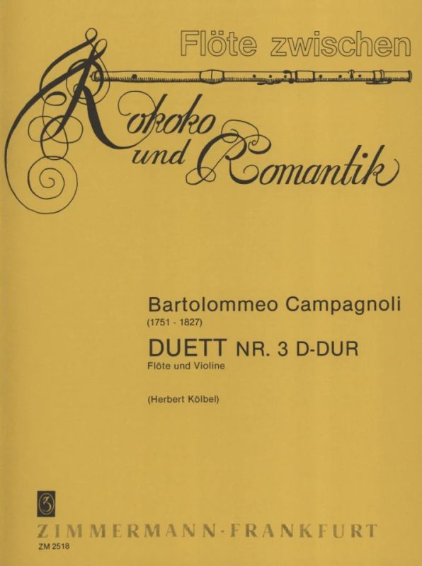 Bartolomeo Campagnoli - Drei Duette für Flöte und Violine, Duett Nr. 3 D-Dur