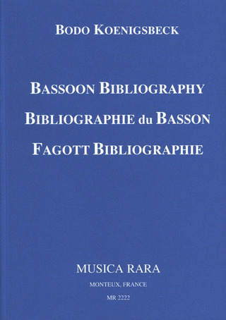 Bodo Koenigsbeck - Bibliographie du basson