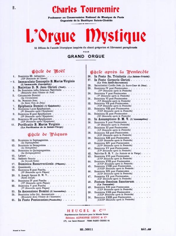 Charles Tournemire - L'Orgue mystique Vol.2