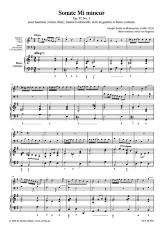 Joseph Bodin de Boismortier: Sonate e-Moll op. 37/2