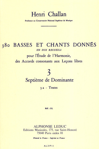 Henri Challan - 380 Basses et Chants Donnés Vol. 3A