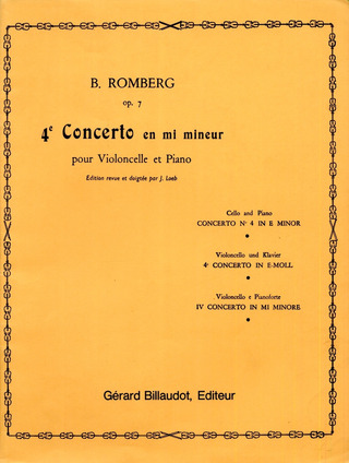 Bernhard Romberg - 4E Concerto En Mi Mineur Opus 7