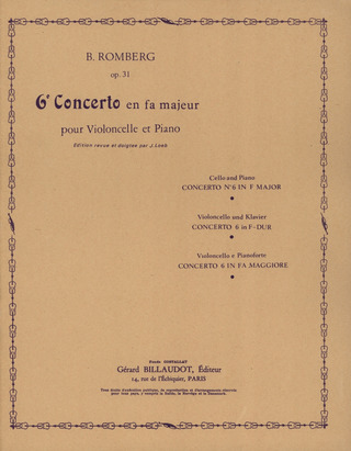 Bernhard Romberg - Concerto Nø6 En Fa Majeur Opus 31