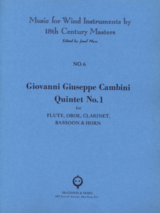 Giuseppe Cambini: Quintett 1 B-Dur
