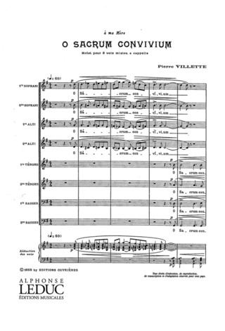 Pierre Villette - O Sacrum Convivium op. 27