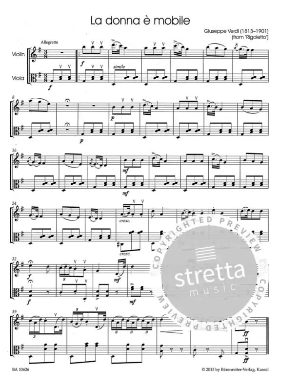Classic Hits for Violin and Viola (6)